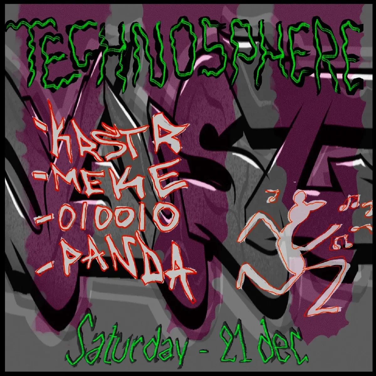 Flyer for Technosphere Bash at Technosphere